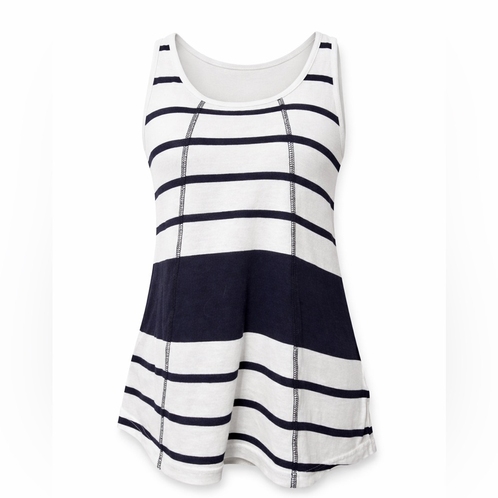 ⭐ Natural Reflections Navy & White Striped Tank Top Size Medium M ⭐